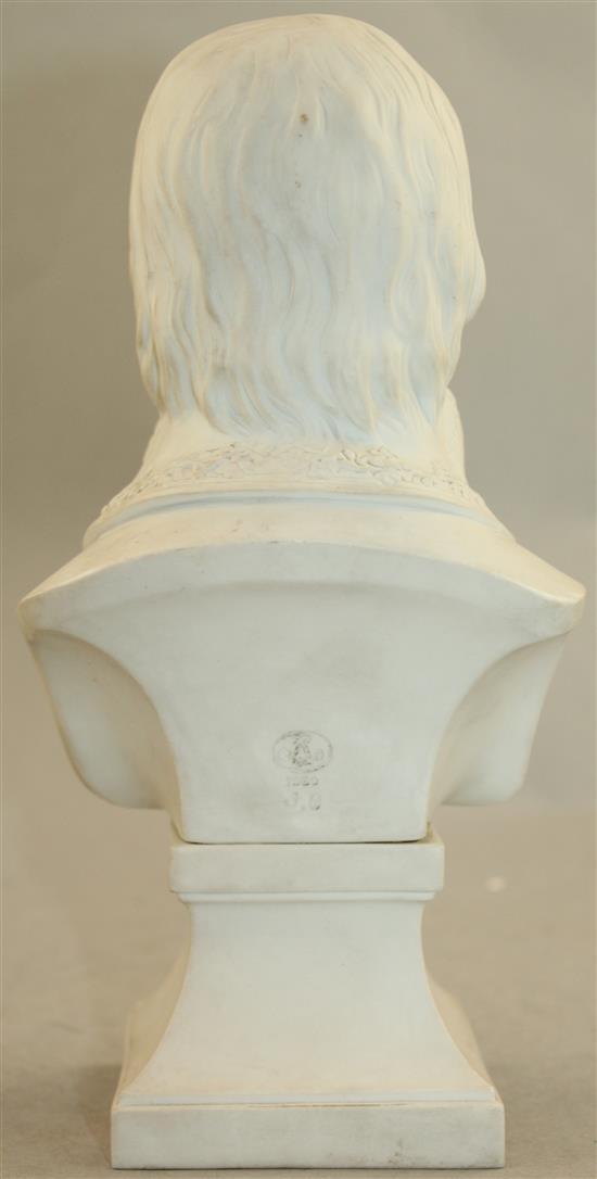 A Sevres biscuit porcelain bust of General Napoleon Bonaparte, post 1941, 22.5cm